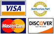 We Accept Visa, MasterCard and Discover